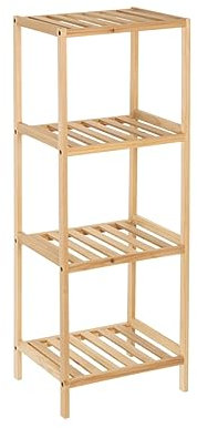 LOLAhome Estantería de 4 estantes de Madera de Abeto Natural Claro de 35x30x100 cm