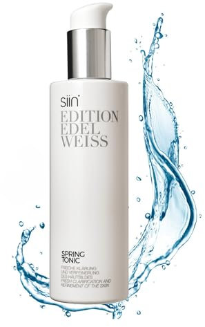 siin Spring Tonic - Gesichtswasser ohne Alkohol - Gesichtsreinigung vegan - Gesichtstonic verfeinert das Hautbild mit Damaszener Rose, Edelweiss, Hyaluron - für empfindliche & normale Haut, 200ml