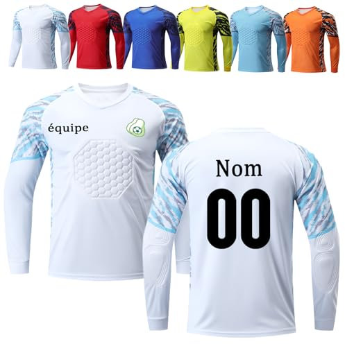 OPUTWDF Tenue Gardien Foot Personnalisé Equipement Gardien Foot Enfant Homme Personnalisable avec Le Logo de l'équipe de Numéro de Nom