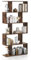 COSTWAY S-Shaped Wooden Bookcase, 5/6 Tiers Freestanding Storage Shelf, Home Office Industrial Decorative Bookshelf Display Stand Rack (Rustic Brown, 70 x 24 x 158 cm)