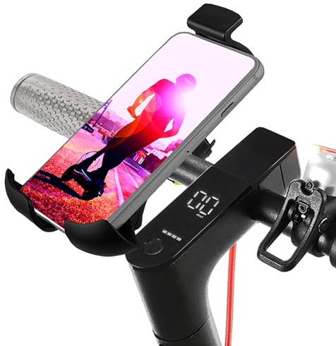 E Scooter handyhalterung universell passend für alle Marken und Geräte bis zu 7,5 Zoll Robustes Design und einfache Installation Ideal für Navigation und Unterhaltung unterwegs