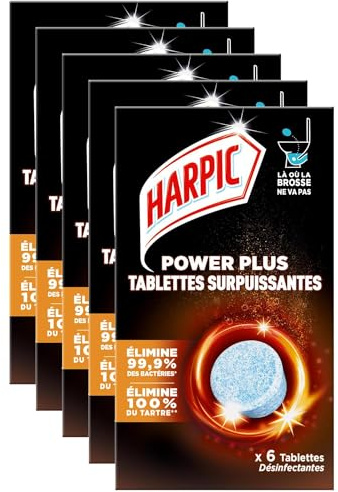 HARPIC Lot de 5 x 6 Tablettes Power Plus Désinfectantes