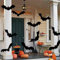 DTYDECLE 12 Stück Halloween Hängende Fledermaus, Hanging Bats Gruselige Schwarze Fledermaus mit leuchtenden Augen für Halloween Party Outdoor Dekoration