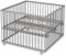Sämann Laufstall Baby mit Lattenrost und 3 Schlupfsprossen | stufenlos höhenverstellbar | Laufgitter Premium | Babybett aus Holz | Krabbelgitter (grau, 100x100 cm)