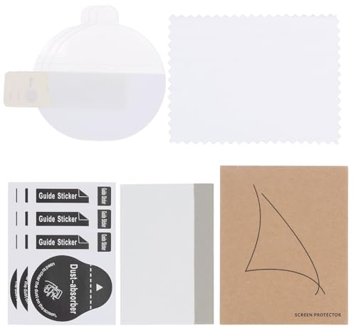 sourcing map 3pcs Watch Glass Screen Protectors 33mm HD High Definition Anti-Scratch Waterproof Universal Smartwatch Screen Protective Film with Cloth Sticker Scraping Card