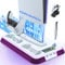 Lictin PS5 Cooling Stand & Controller with RGB LED, 3-Hour Play, 3 USB Hubs, Headphone Holder, Fits PS5 Standard/Digital Edition