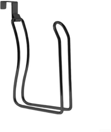 Porta rotolo di carta igienica da appendere sopra il serbatoio, in acciaio inox, salvaspazio, per bagno e cucina (nero)