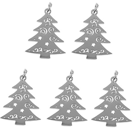 SHINEOFI 5stücke Diy Edelstahl Anhänger Dekorative Halskette Charms Schmuck Bastelzubehör Für Selbermachen Mit Kette Schnur Kordel