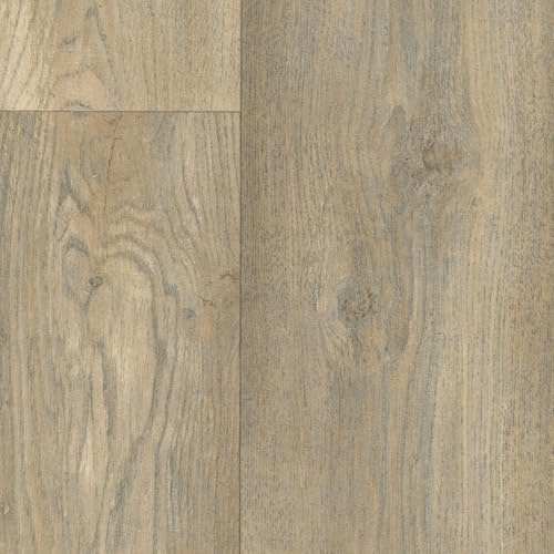 Brown Modern Wood Effect Anti-Slip Vinyl Flooring For Kitchen, Bathroom, & Living Room, 2.0mm Thick Cushion Backed Vinyl Sheet, 5 Years Warranty-1m(3'3) X 4m(13'1)-4m²