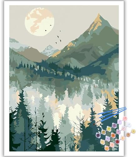 Paysage Peinture Numero Adulte, Kits de Peinture au Numéro, Paysage Coloriage Numerote Pour La Décoration De La Maison 40x50 cm