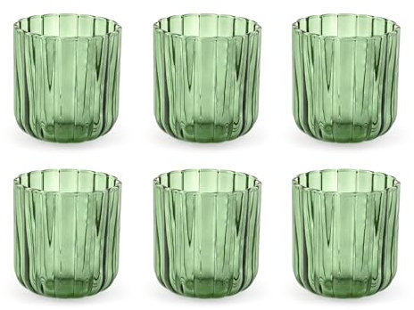 H&h set 6 bicchieri margaret verde cl34