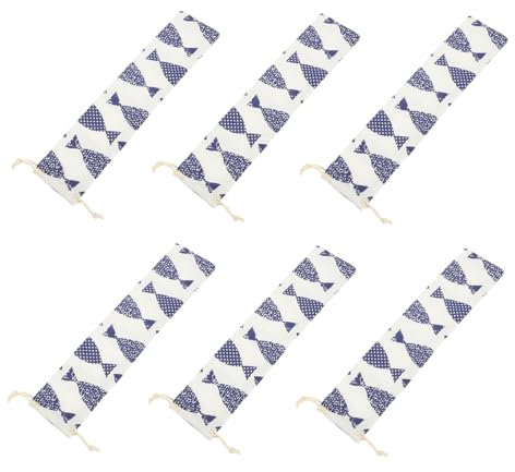 MAGICLULU 6 Piezas Bolsa Para Palillos Bolsa Para Transportar Pajitas Cordón Para Viaje Almacenamiento De Cubiertos Uso De Picnic