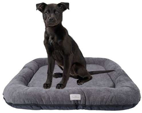 BOUTIQUE ZOO Hundebett - Wasserfest, Waschbar Hundematte aus Codura | In & Outdoor für große und riesige Hunde | Farbe: Graphit, Größe XXL: 120 x 90 cm