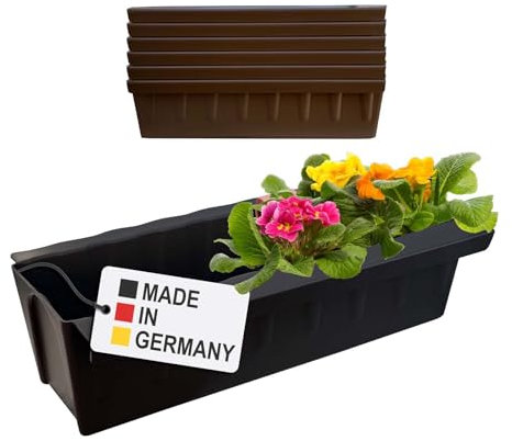 Hossi's Wholesale 6 Euro-Paletten Blumenkästen-Einsätze | mit Hängesystem zum Einhängen | 37,3cm Braun | Pflanzkasten für Europalette Palette | Balkonkasten | Blumentopf | extrem stabil