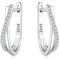 CYMYSS Ohrringe Silber 925 Creolen Silber 925 Silber Ohrringe Damen 925 Kleine Creolen Silber 925 Sterling Silber Ohrringe Hoop Earrings Earrings For Women (Elegante Steine)