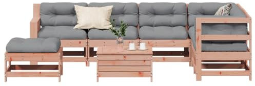 LAPOOH Juego de Muebles jardín 8 pzas y Cojines Madera Abeto Douglas, Conjunto Jardin Exterior, Muebles Jardin Exterior, Mueble Terraza, Set De Jardin Exterior, Juegos De Terraza - 3250570