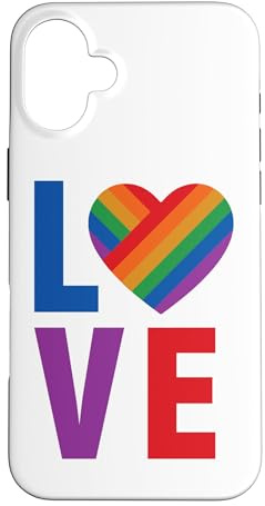 Hülle für iPhone 16 Plus Love Regenbogen Herz Stolz Vielfalt