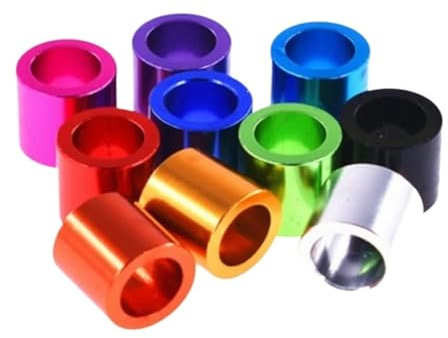 10 Stück Aluminium-Buchsendichtung M3 M4 M5 M6, farbige Aluminium-Unterlegscheiben(Purple,M4 10PCS-L 5MM)