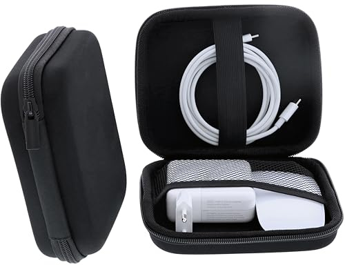 foto-kontor Tasche kompatibel mit Apple Magic Mouse und MacBook Ladegerät Maus Transport Aufbewahrung Schutzhülle Schwarz Wasserabweisend Stoßfest