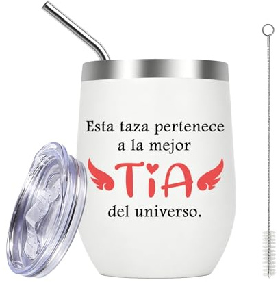 Aridantrp Regalos Tia, Dia de la Madre para Tia Regalo Original, Vaso Térmico de Acero Inoxidable para Tía, Regalo Cumpleaños Tía, Regalos Cumpleaños Navidad Día de la Madre para Tías