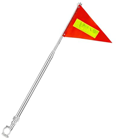 Fahrrad-Sicherheitsflagge - Wasserdicht, ausziehbar, reflektierend - Reflektierende Fahrradflagge mit Stange für Sicherheit | Für Rollstuhl, Golfcart, Scooter, Kinder & Erwachsene im Außenbereich