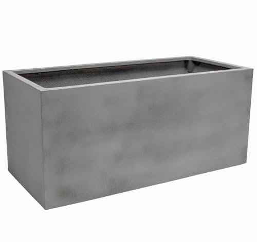 VIVANNO Pflanzkübel Pflanztrog Maxi Fiberglas 30x60x30 cm - Robuster Blumenkübel, wetterfest und frostsicher, ideal für Innen- und Außenbereich