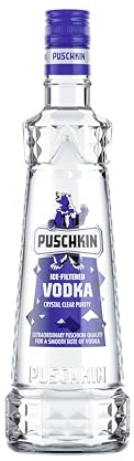 Puschkin | Vodka Original | Kristallklar und mild mit reinem Geschmack | Perfekt pur, auf Eis oder als Basis für Cocktails und Longdrinks | 0,7L | 37,5% Vol.