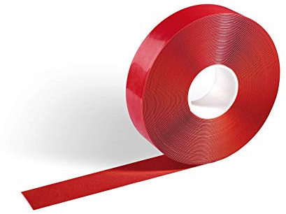 Durable Bodenmarkierungsband Duraline Strong, 30m, signalrot, 172503 | Selbstklebend, staplergeeignet, 50 mm x 1,2 mm, rutschhemmend R10, abriebfest, rot RAL 3001, Warnband