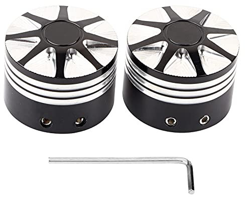 KIMISS 2 stücke Aluminium Motorrad Vorderachse Abdeckkappe Mutter Bolzen Dekorative Hardware Kit Schwarz Vorderachsabdeckung