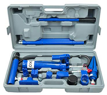 BSD Hydralisch Auto Karosserie Reparatursatz - 4 Ton Hydralische Spreader mit Hydralisch Handpumpe und Hydraulischer Wagenheber, Flansch Spreader Set - 4T