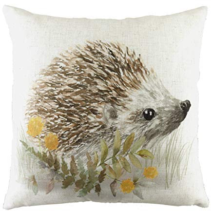 Evans Lichfield Woodland Igel Kissenbezug, weiß, 43 x 43 cm (Pack of 1)