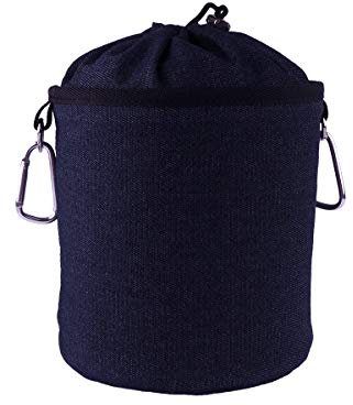 trendfinding Tragbarer Wäscheklammerbeutel aus Denim mit Zwei stabilen Karabinerhaken, Zugkordelverschluss und Metallstopper zum Aufhängen und zur Aufbewahrung von 150 Wäscheklammern