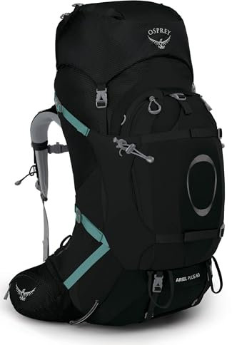 Osprey Damen Ariel Plus 60 Rucksack, Schwarz, WM/L