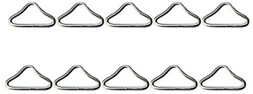 WINOMO 30 Stück Dreieck Ringschnalle Stahl V-Ringe Metall Ring Schnalle Anschlüsse Trampolin Ersatzteile Gurttasche Verschluss Handtasche Gurt Herstellung Hardware
