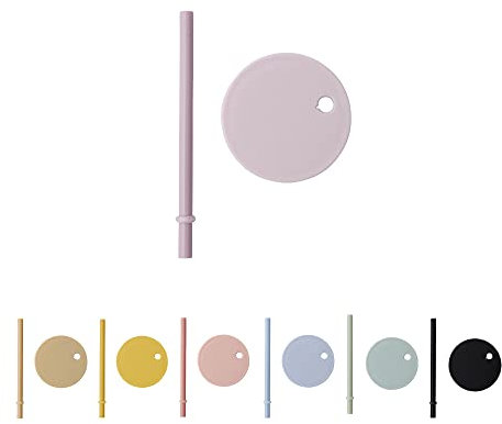 Design Letters Deckel mit Strohhalm für Baby und Kinder Trinkglas in Tritan (Lavendel) - BPA-frei, leicht zu trinken, hält den Strohhalm mit einem Stopfen an Ort und Stelle, spülmaschinenfest