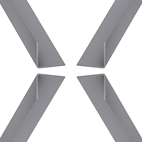 Plastic Corner Trim 50mm x 50mm - PVC Rigid Angle Cover Trim - 90 Degree Angle Edge -1 Metre Length - Grey