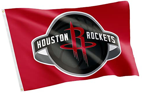Houston Rockets Team NBA National Basketball Association Flagge, 100 % Polyester, für drinnen und draußen, 91 x 152 cm