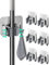 Henrycares 6-Pack Broom Mop Holder, Silver Stainless Steel Self Adhesive Broom Holder Mop Holder Wall Mounted with Hook Hanger for Kitchen, Bathroom, Closet, Garden Garage etc