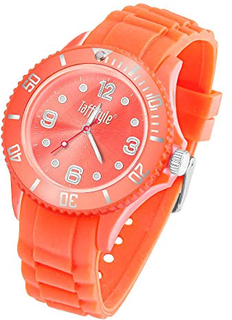 Taffstyle Armbanduhr Silikon Analog Quarz Uhr Farbige Sport Sportuhr Damen Herren Kinder Unisex 39mm Melone
