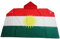 AZ FLAG - Umhangflagge Kurdistan - 150x90 cm - Kurden Cape Fahne 100% Polyester mit integrierten Ärmeln und Kapuze - Body Flag 80g