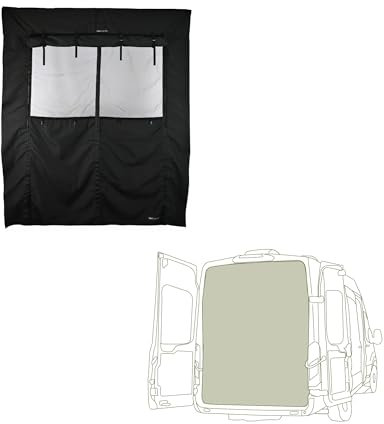 VanEssential HIGH ROOF Van Rear Door Bug Screen Designed for Ford Transit - Center Zipper Closure
