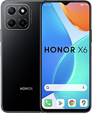 HONOR X6 Mobile Phone, 6.5 Inch Dual SIM Unlocked Smartphone, 50MP Triple Camera, 5000mAh, 4GB+64GB, Android 12（2 Year Warranty) (Renewed)
