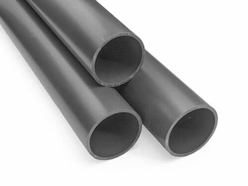PVC Grey Metric Plumbing Fittings Pipe Tubing for Aquarium Fish Tank Pond Solvent Weld Plumbing Connectors (PVC Pipe - 0.4m, 40mm)