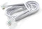 DRUT 1m, RJ11 to RJ11 Telephone Landline Cable ADSL (6P4C) Flat Lead High Speed BT Internet Broadband Male to Male Router, Modem, Phone Extension Wire (3.3ft, White)
