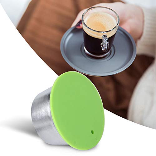 Reusable Capsule for Dolce Gusto, Stainless Steel Nespresso Coffee Capsules Sieve Adapter Coffee Capsule Refillable Filter Cup Capsules (Green)
