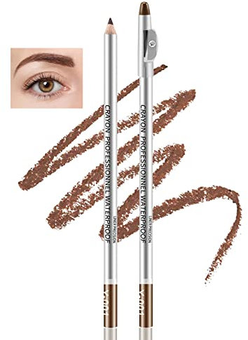 Boobeen Wasserfester Augenbrauenstift, Microblading Brow Pen mit Spitzer, Augenbrauen definieren und formen, ein natürliches, wildes Augenbrauen-Makeup kreieren