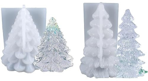 Weihnachtsbaum Silikonform 3D Silikon Weihnachten Kerzenform, DIY Weihnachtsbaum Kerzengießform Kerzenherstellung, Kerzenformen Zum Gießen Weihnachten Deko Für Aromatherapie, Schokolade (Stil A)