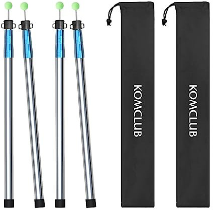 KOMCLUB Zeltstangen Teleskop Zeltstange Tarpstangen Edelstahl-Planenstangen 220 cm Satz mit 4 Stück