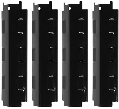 Carkio 4 PCS Universal Grill Heat Plate, 14 5/8 x 4 1/4 inch Grill Burner Covers Replacement for Charcoal Grill, Master Forge, Porcelain Steel Heat Shield Flame Flavor Bar Shield Lid
