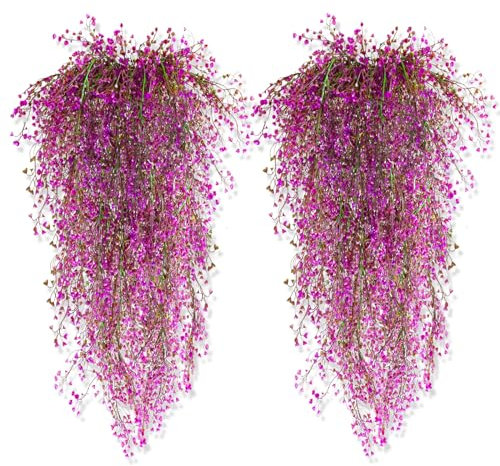 Fanchu 2 Stück Kunstpflanzen, Hängend Künstliche Pflanzen, Hängend Hängepflanzen Für Balkone, Schlafzimmer, Küche, Wohnzimmer, Büro, Fensterbank, Grünpflanze Plastikpflanzen Deko